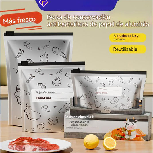 🔥🔥Un total de 30 bolsas de papel de aluminio antibacterianas, súper fáciles de usar, para conservar la frescura.