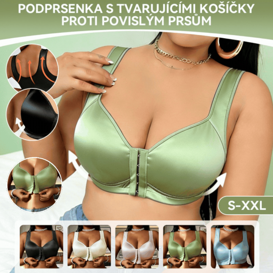 😍👙【Pakiranje od 3 komada】【40-100 kg】Ženski grudnjak za podizanje tijela bez žice, za veće veličine, s kopčanjem sprijeda i protiv opuštanja