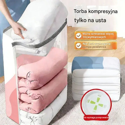 🧳 5 sztuk za 129 zł💨 Duże worki próżniowe kompresowalne, bez pompki, szczelne, oszczędzają miejsce w walizce i domu ✈️
