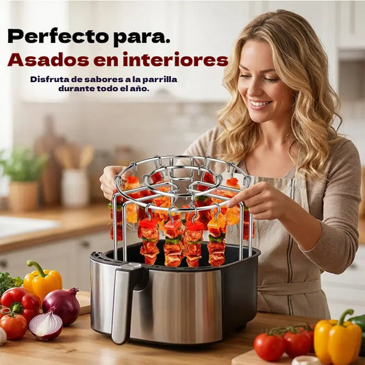 🔥【2 unidades por 29 €】✨Parrilla de acero inoxidable para brochetas🍢