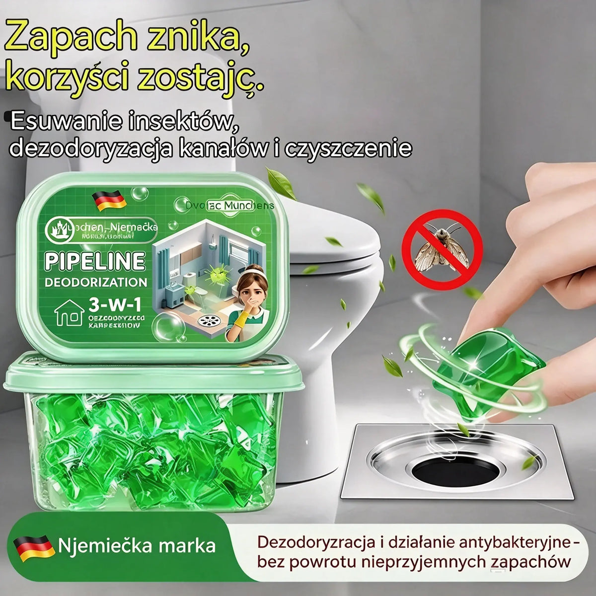 2 opakowania (100 tabletek) za 99 zł . - 🔥🎉. Kapsułki z bioenzymami do usuwania nieprzyjemnych zapachów z odpływów.