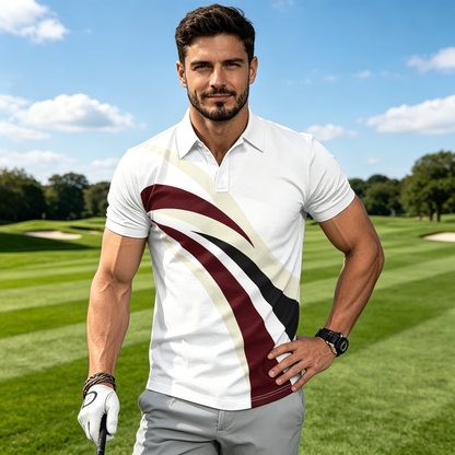 🔥 Novi trend! [S-5XL] Muška uska polo majica s 3D prugama, jednostavan i ležeran stil ⚡