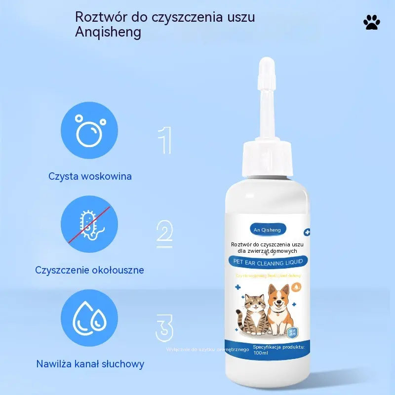🔥✨【Rabat 50%】🐶🐱 Środek do czyszczenia uszu, który łagodzi swędzenie uszu u psów i kotów.