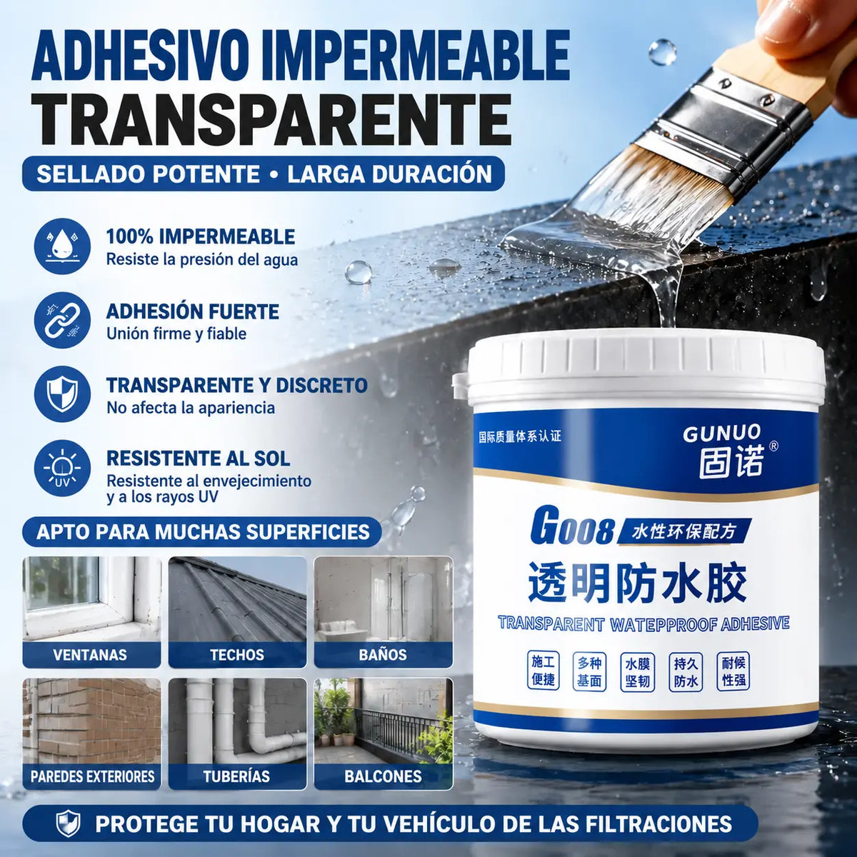 Sellador transparente e impermeable para cualquier superficie ⏰ Oferta limitada: ¡date prisa antes de que se agote! 🎁