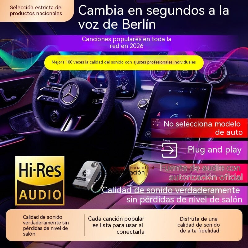 🚗🎵🎵【Muzyczna pamięć USB】Zawiera 8000 utworów, 600 teledysków i efekty dźwiękowe 6D