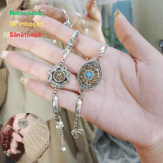 🔥【Rabat 50%】✨ Obracana bransoletka z kwiatem lotosu, symbolizuje szczęście i powodzenie, elegancki styl z charakterem.