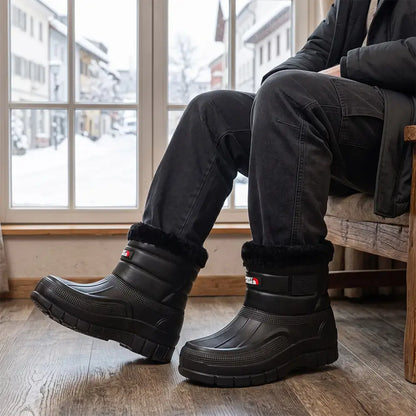 【40-45】Botas para hombre, cálidas e impermeables, ideales para actividades al aire libre; cuentan con forro polar y son resistentes al agua y a la nieve. Disponibles en modelos de altura hasta el tobillo o por encima de este.