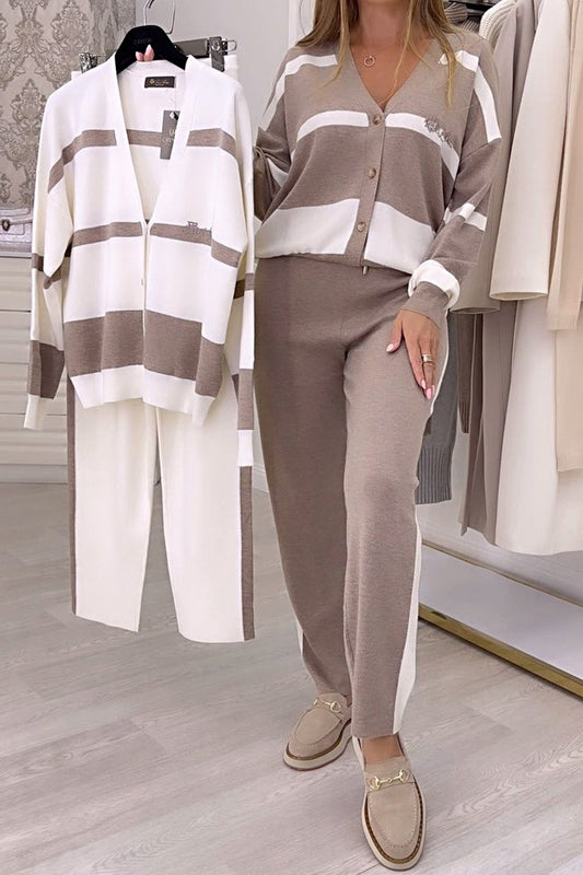 🔥Blusa + Pantalón🐏Nueva temporada otoño-invierno, conjunto de suéter de punto de alta calidad y moda, cómodo y versátil para el día a día.