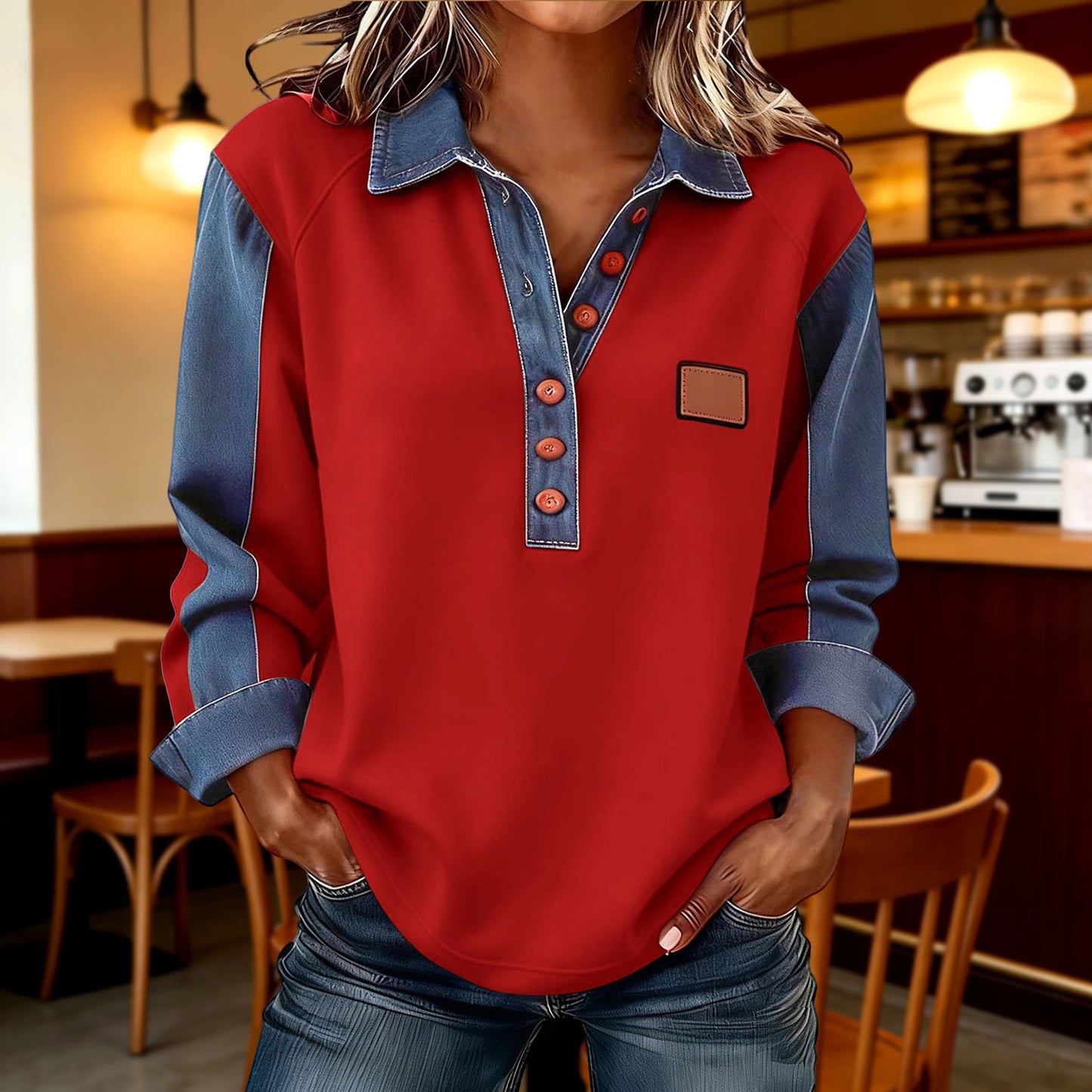 🍂 Polo majica za džins, ženska | Nova kolekcija jesen-zima 2026 | Širok rez, dugi rukavi 🍂