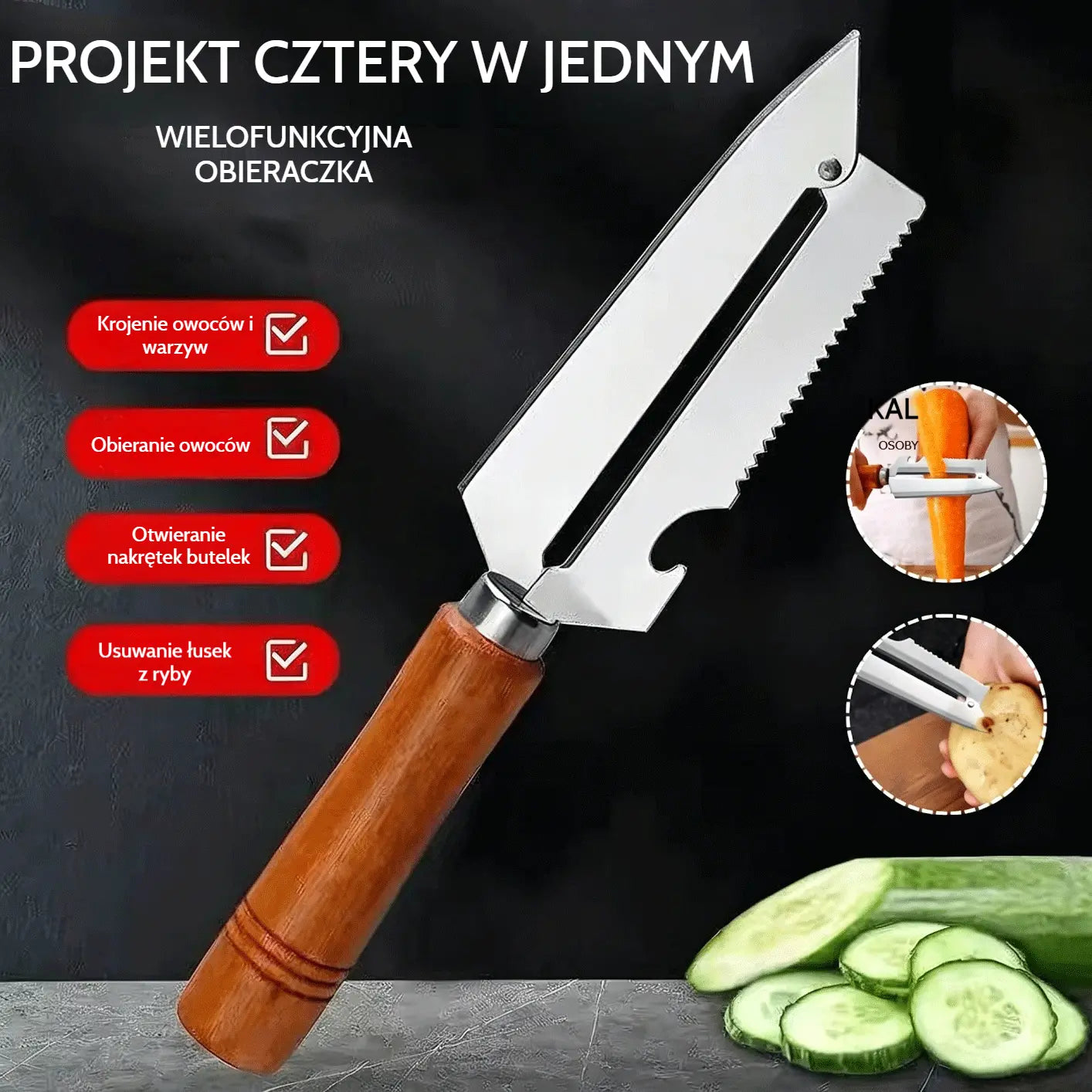 🥕【Kup 1, dostaj 1 za darmo】2 sztuki za 99 zł✨ Wielofunkcyjna obieraczka kuchenna: Wykonana ze stali nierdzewnej z ergonomiczną rączką, idealna do owoców, warzyw i mięsa 🔪