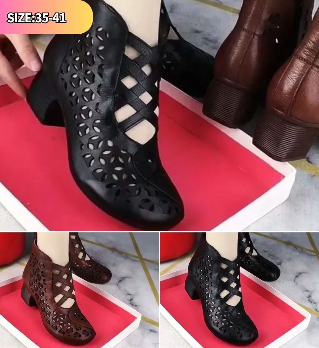 💕【35-41】Tocuri înalte casual din piele goală de damă