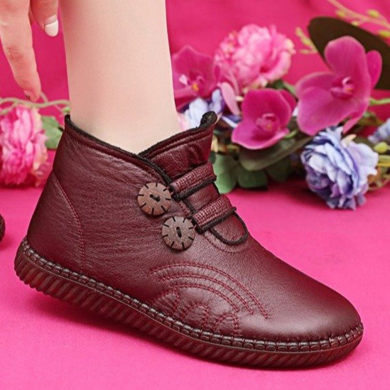 🔥🔥👢【50% OFF！！！】35-40，Buty damskie ze skóry naturalnej, z antypoślizgową podeszwą, odpowiednie na jesień i zimę, ręcznie wykonane we Włoszech.