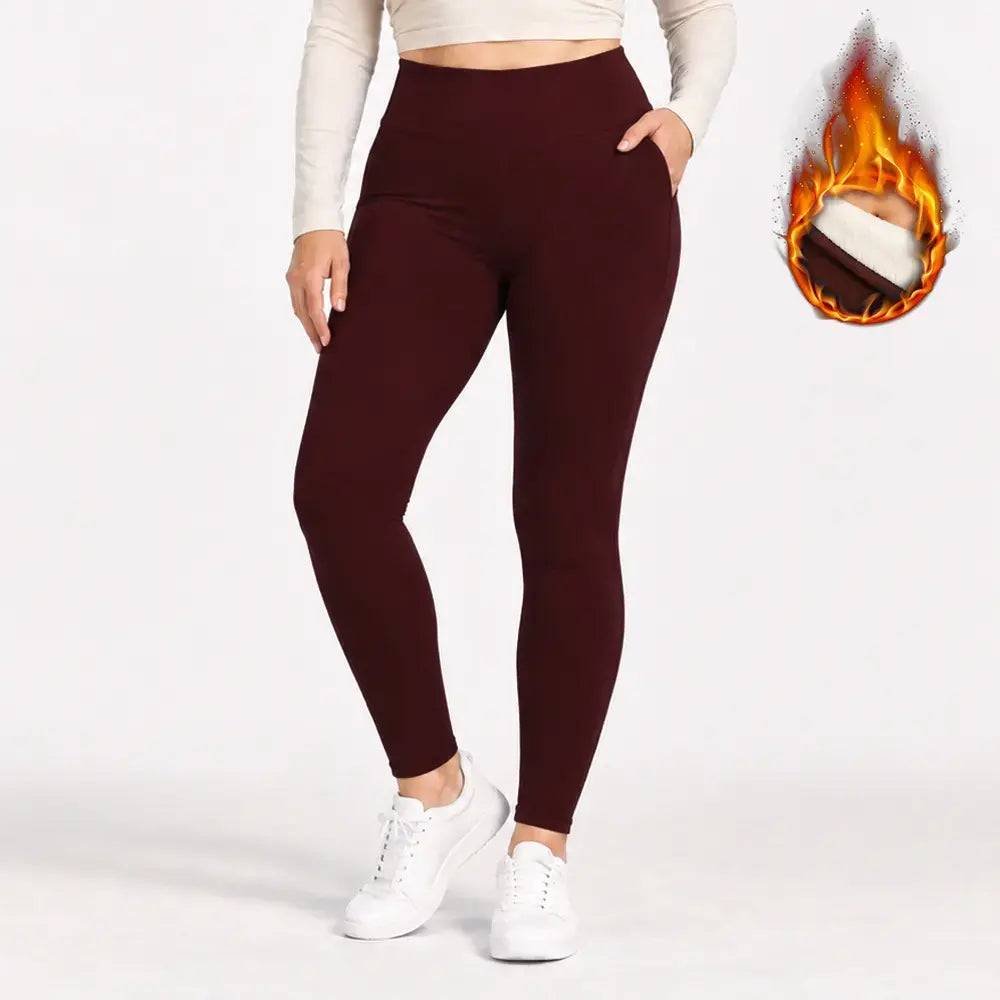 【S-2XL】Zimowe legginsy termiczne z wysokim stanem i efektem modelowania brzucha