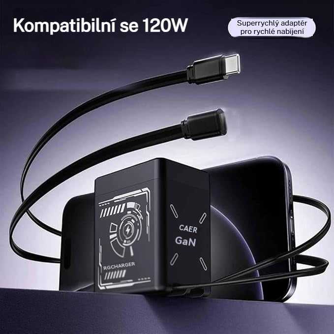 🔥 Posledný deň, pol ceny! ⚡ Rýchlonabíjačka 2 v 1 s technológiou GaN a výkonom 120 W pre iPhone, mobilné telefóny a tablety 🔋