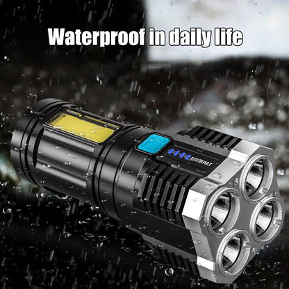 【Κορυφαίες πωλήσεις】 Επαναφορτιζόμενος φακός USB Four Eyes Glare--3634677