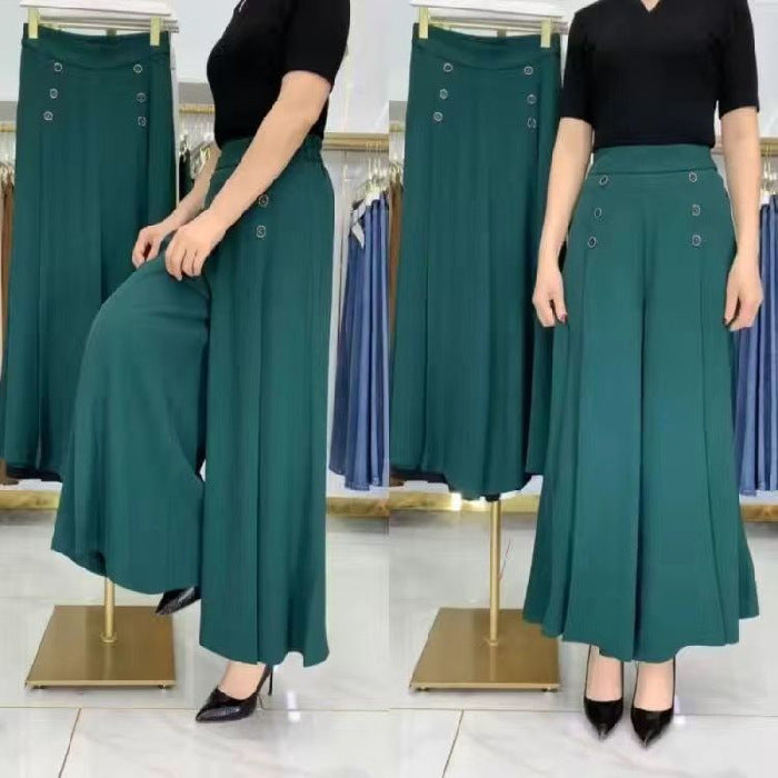 🔥【Rabat 50%】👖【M-5XL】Modna damska szeroka spódnica o wysokiej talii i lekkim falbanem