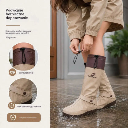 🔥🎁 Składane, wysokie i wodoodporne ochraniacze na buty: wyposażone w antypoślizgową podeszwę oraz podwójny system zapięcia, zostały stworzone z myślą o codziennych dojazdach i wyjściach w deszczowe dni.
