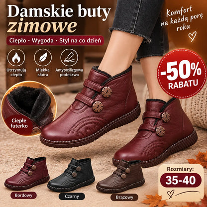 🔥🔥👢【50% OFF！！！】35-40，Buty damskie ze skóry naturalnej, z antypoślizgową podeszwą, odpowiednie na jesień i zimę, ręcznie wykonane we Włoszech.