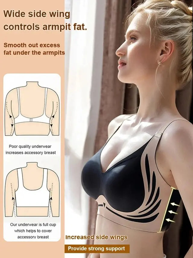 【50%OFF】😍【Paquete de 4】Sujetador de una pieza sin aros para mujer❤️【40-85 kg】
