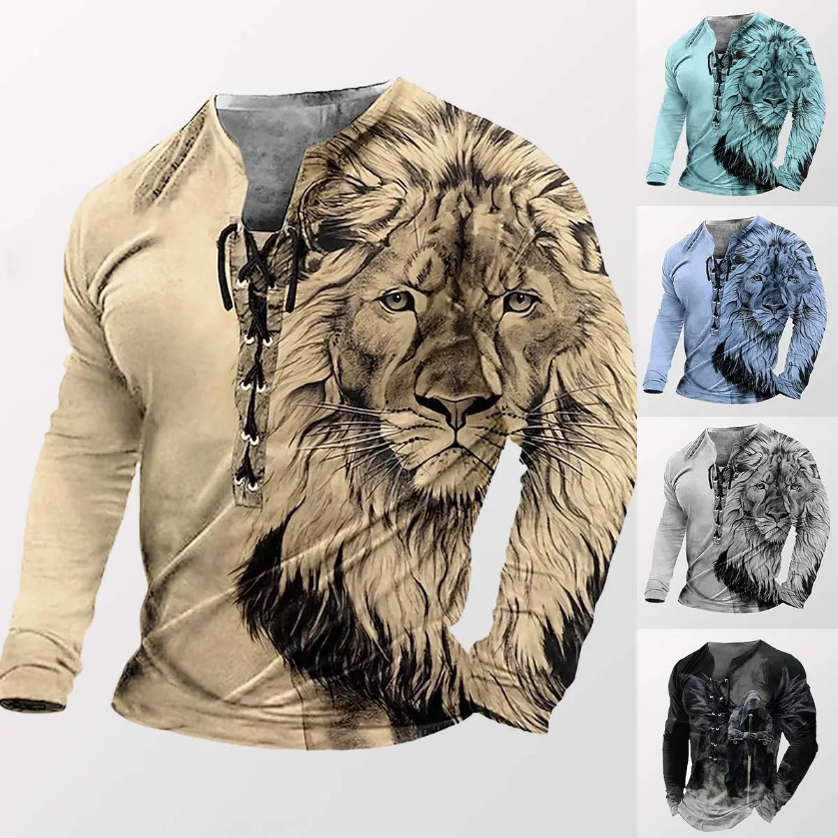 🦁🦁2026【Nuevo】Camiseta casual para hombre con estampado 3D