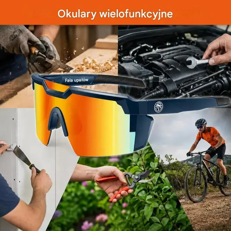 🔥【Rabat 50%】🕶️Sportowe okulary o dużej oprawie z ochroną UV.