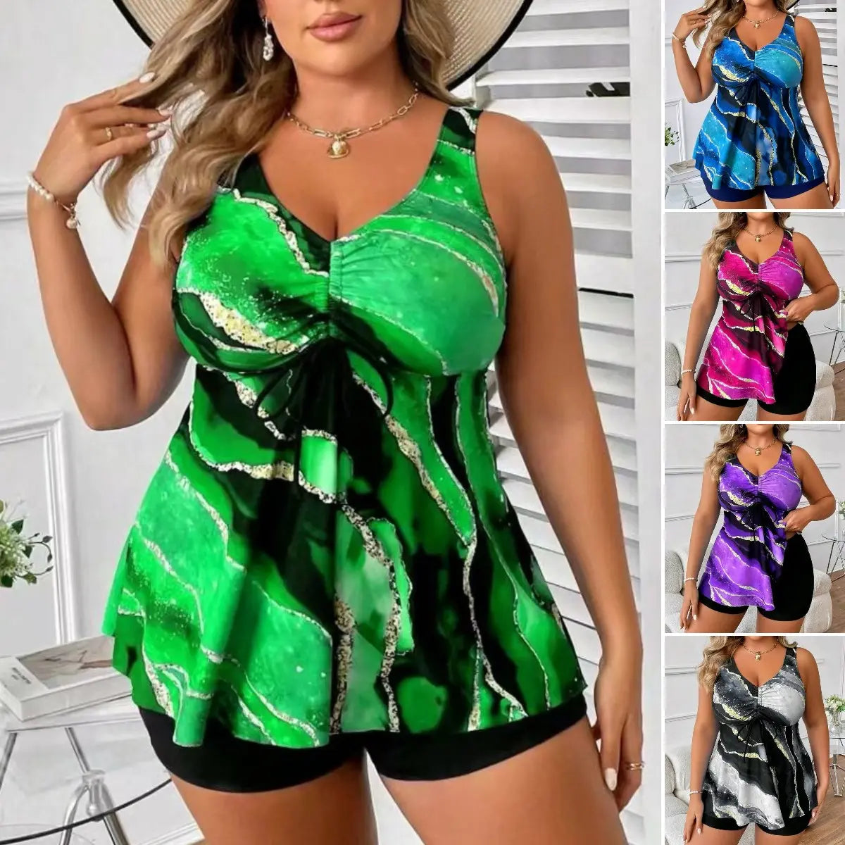 🏖️👙【Popust ograničenog trajanja】🌴【S-5XL】Elegantni kupaći kostim plus veličina s printom