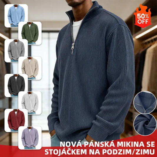🔥【S-5XL】Nuevo polo de cuello alto sencillo de color liso para hombre, colección 2026