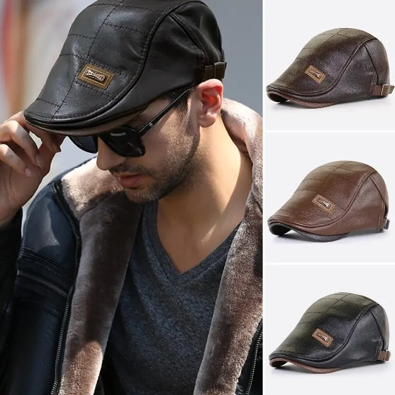 🧢🔥Hit Sprzedaży 【Rabat 50%】Nowy, wysokiej jakości, skórzany beret w klasycznym stylu retro