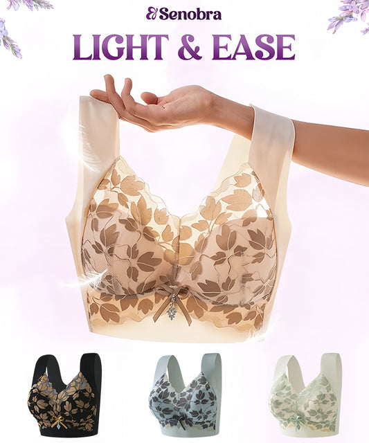 【3/6 piezas】Sujetador de encaje talla grande M-4XL, sin aro de acero, espalda deslumbrante, sexy y transpirable, sin costuras, 【40-100 kg】