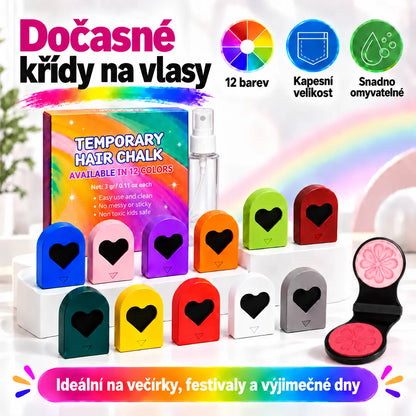 🌈🪮 Kompaktowa farba do włosów w pudrze, 12 odcieni do szybkiej koloryzacji