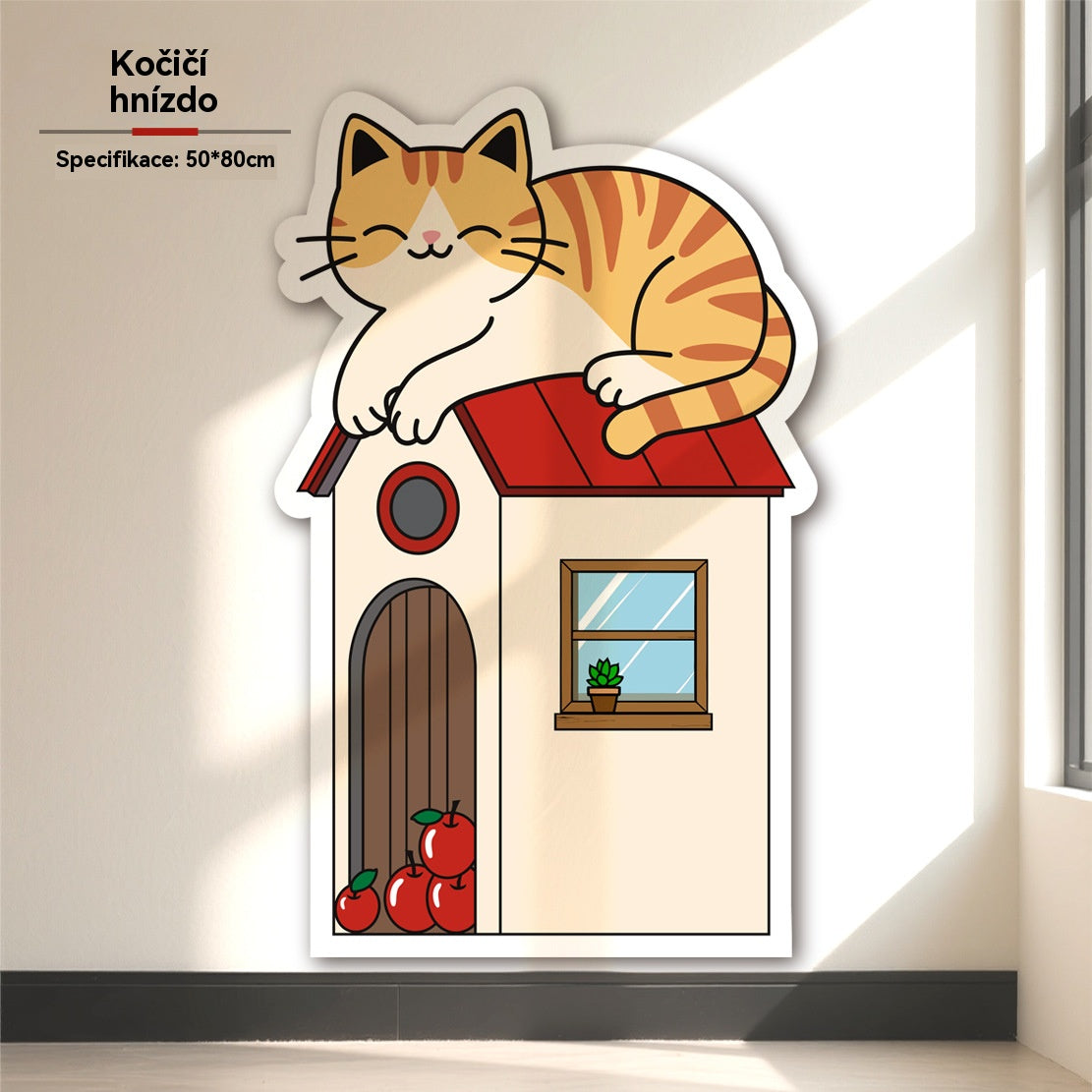 🏆【🔥Gorąca sprzedaż】🐱Automatycznie zamykana deska do drapania dla kota - pionowa deska do drapania w kształcie kostki - nie wymaga instalacji, wystarczy ją przykleić i używać.