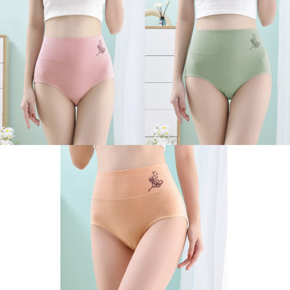 💖Último día 50% de descuento- 【Compra 3 y llévate 3 gratis】Braguitas de algodón puro de cintura alta y realce de cadera, tallas grandes (40-100 kg)