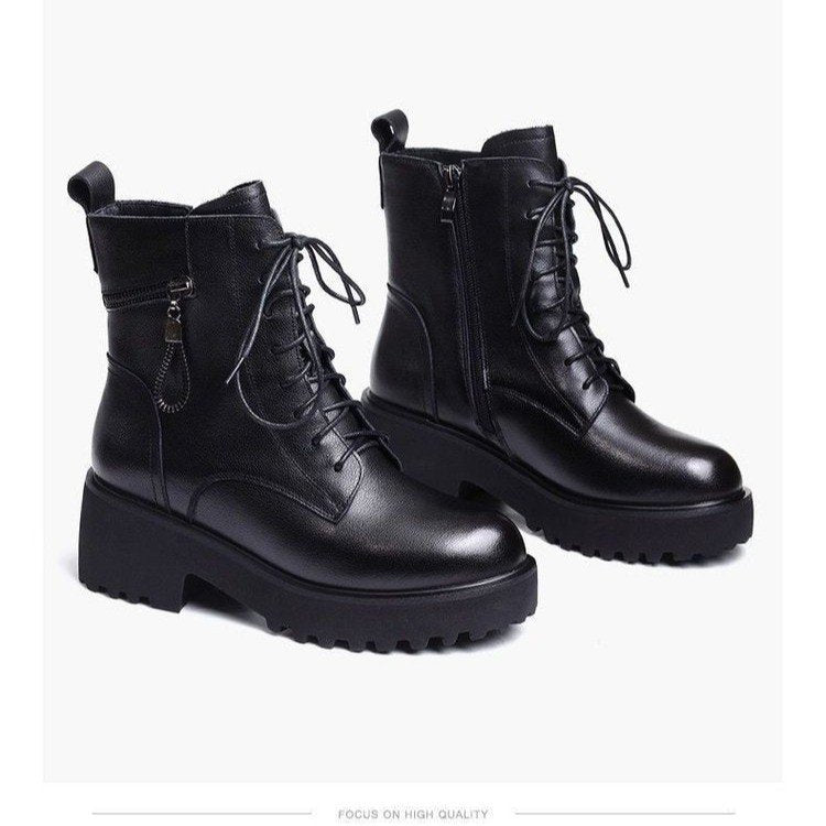 💥【45% OFF】【35-40】2024 nowe buty zimowe ze skóry kaszmirowej, pogrubionej wodoodpornej bawełny 3803476