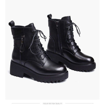 💥【45% OFF】【35-40】2024 nowe buty zimowe ze skóry kaszmirowej, pogrubionej wodoodpornej bawełny 3803476