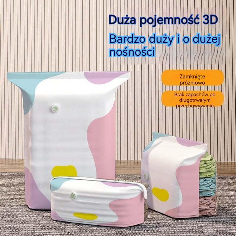 🧳【Zestaw 5 elementów】💨 Duży kompresowalny worek próżniowy, bez pompki, szczelny, wytrzymały materiał, oszczędza miejsce w walizkach oraz szafach domowych ✈️