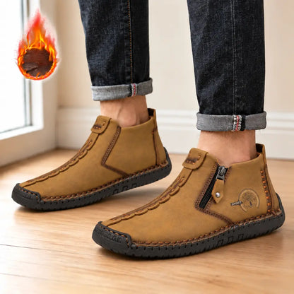 👞💥【38-48】Nowość na jesień/zimę 2026: Męskie botki Martin z podszewką z futra i zamkiem błyskawicznym