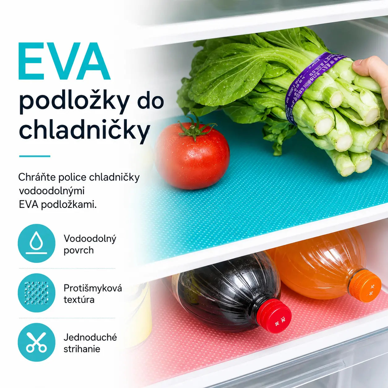 8 kusov🧊🛡️ Vodoodolné podložky do chladničky — Protišmykové, ľahko umývateľné a bezpečné pre potraviny — Udržia police čisté a svieže ✨
