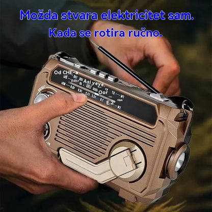 📟📶Prijenosni radio za hitne slučajeve s ručnim punjenjem i LED svjetlom