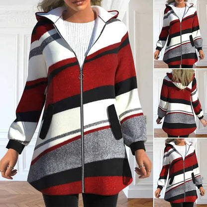 💕50% POPUSTA - Nova ženska prugasta jakna s kapuljačom (veličine S-3XL)