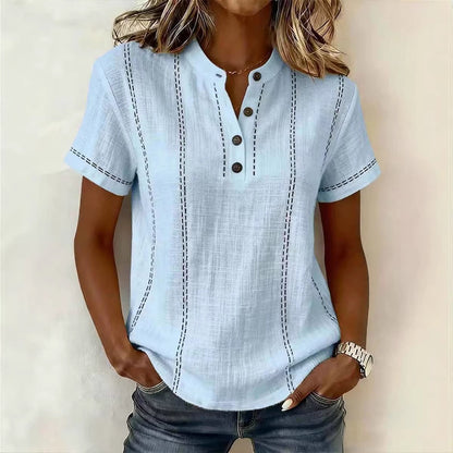 ⏳ Oferta czasowa ograniczona! ⏰【S-3XL】Nowa damska koszula casual krótkie ręce z bawełny i lnu