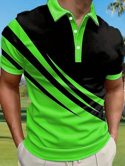 🔥 NOVÝ TREND! [S-6XL] Pánske slim fit polo tričko s 3D pruhmi | Základný ležérny štýl ⚡