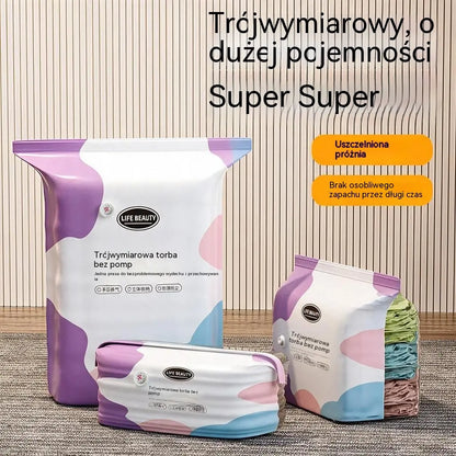 🧳 5 sztuk za jedyne 129 zł 💨 Duże, elastyczne worki próżniowe do przechowywania: Nie wymagają pompki, są szczelne, idealne do oszczędzania miejsca w walizce i w domu ✈️