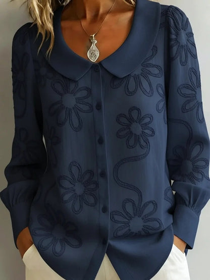 S-2XL Ručne vysitovaná blúzka francúzskeho retro štýlu – Kolekcia