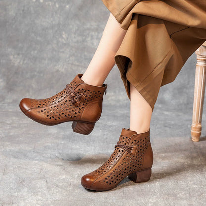 👢【35-40】 2025 Summer New Botine respirabile cu toc gros 3914354