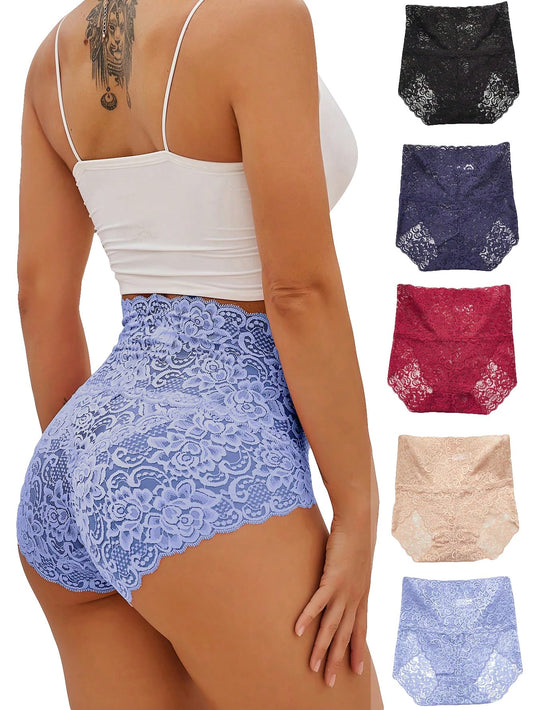 💥😍【50% de descuento】[Conjunto de 6 piezas] Sujetador sexy de cintura alta con estampado para citas
