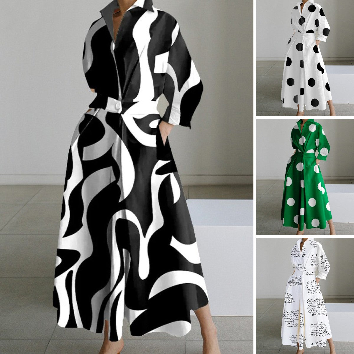 【S-2XL】 2026jesenné šaty s dlhým rukávom a výstrihom do V