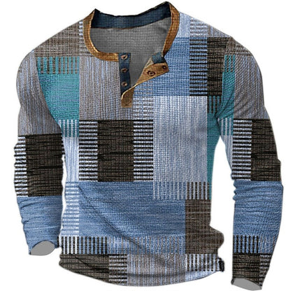 ✨👔50% de descuento en polos estampados de manga larga para hombre [S-4XL]
