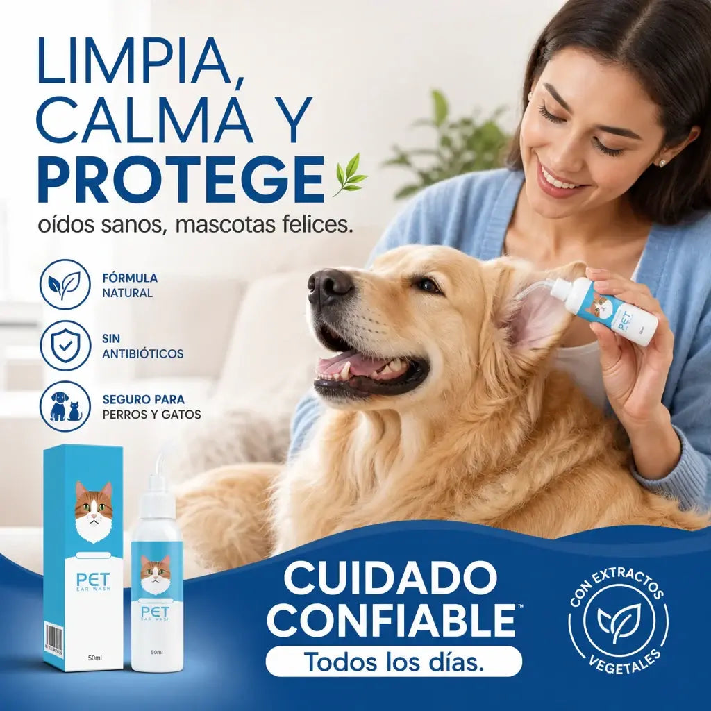 🐶🐱 Limpiador de oídos para aliviar la picazón en los oídos de perros y gatos.