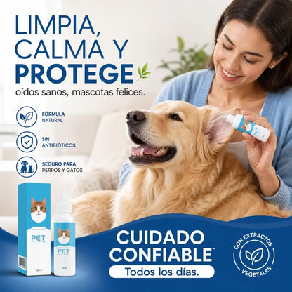 🐶🐱 Limpiador de oídos para aliviar la picazón en los oídos de perros y gatos.