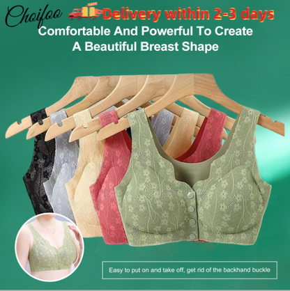 😍【M-4XL Pakiranje od 5 dijelova】Ženski grudnjak bez žice s prednjim gumbima ❤️【40-100 kg】